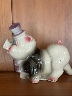 Vintage Ceramic  hors d oeuvres server .1950’’s anthropomorphic pig.